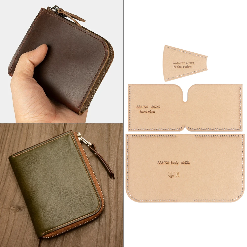 DIY Card Bag Stencils, Kraft Paper Templates, DIY Leather Handicrafts Sewing Stencil for Making Leather Coins Wallets