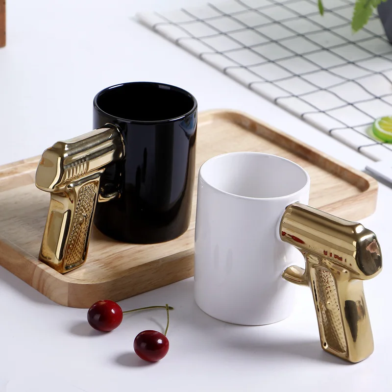 WICK AND HIS PETS New Strange Ceramic Cup Creative Pistol Cup Gun Put The Mug Personality Cup Coffee Cup Boys Day Gift