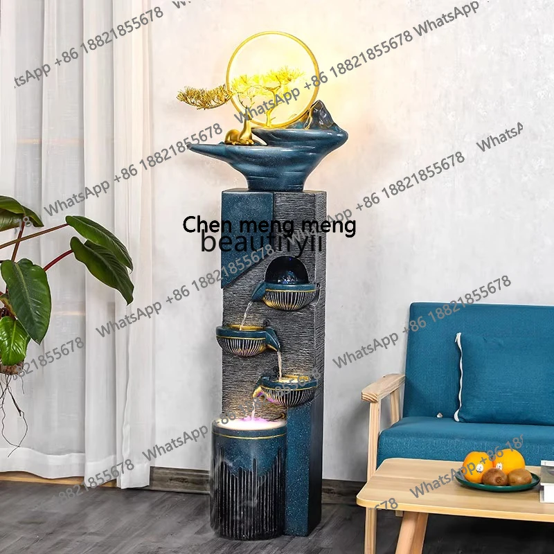 

flowing water making money ornament living room light luxury circulating water atomization, floor-to-ceiling decoration H
