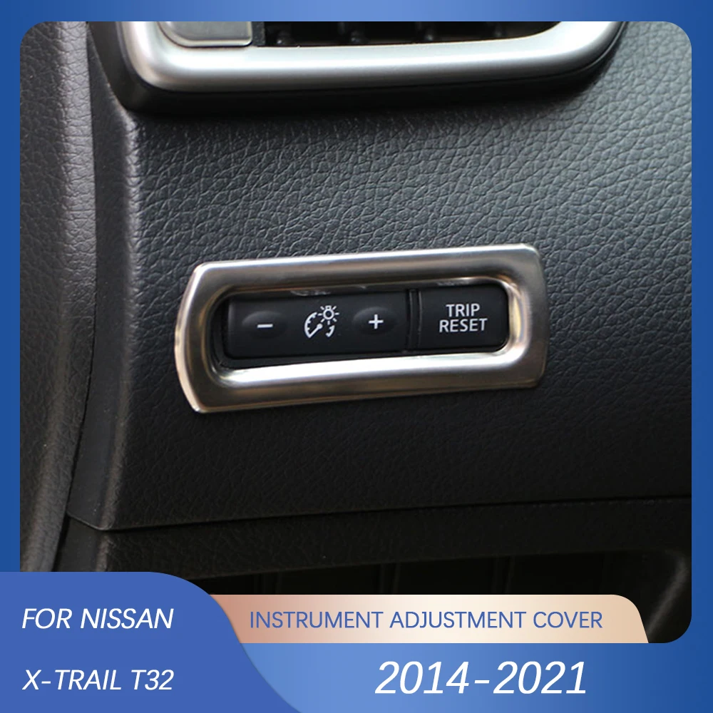 Car Instrument Adjustment Trip Reset Button Panel Cover Trim Sticker for Nissan X-Trail Xtrail T32 2014 - 2021 Accessories