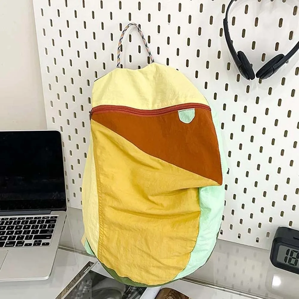 Durable Contrast Color School Bag Large Capacity Scratch Prevention Nylon Sport Daypack Polyester Waterproof