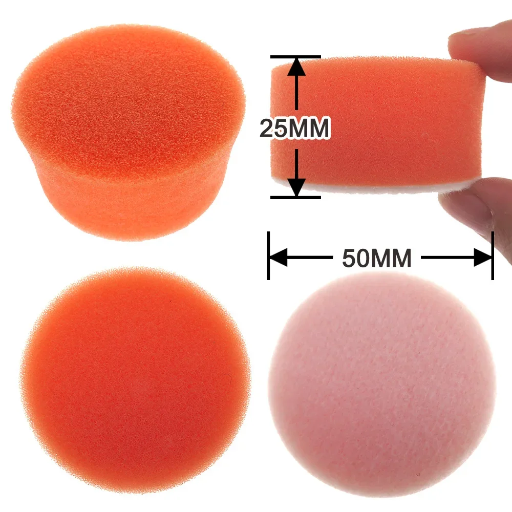 16 Pcs 2 Inch Buffing Polishing Pad Kit with M6 Drill Adapter Car Sponge Buffer Pad Grip Backing Pad for Buffer Polisher Sanding
