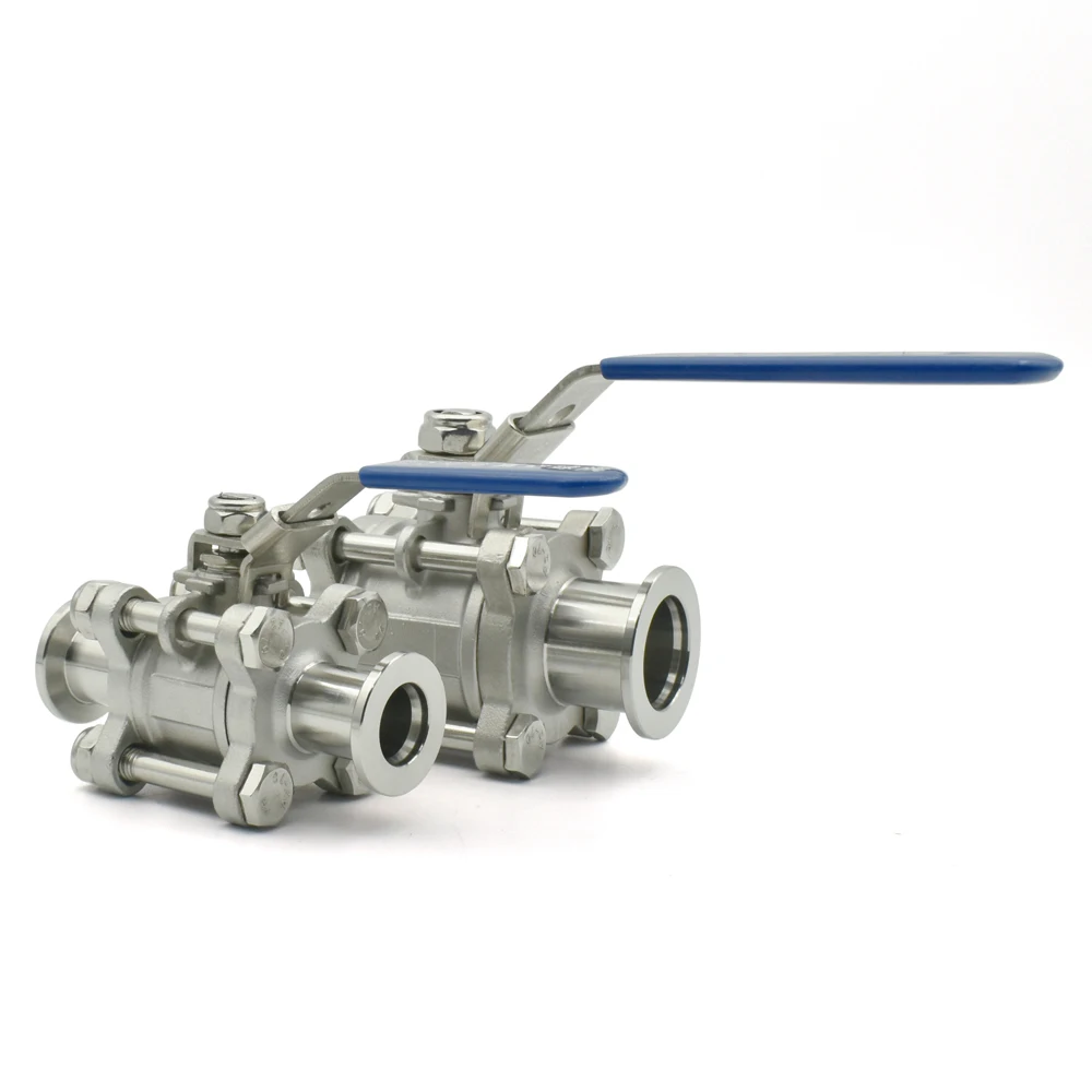 KF16 KF25 KF40 KF50 3-piece High Vacuum Manual Ball Valve SUS304 Stainless Steel KF Vacuum Ball Valve