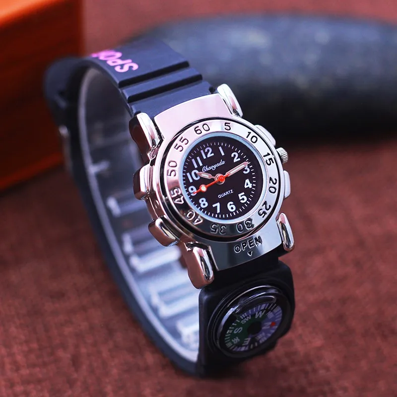 ساعات كوارتز متعددة الوظائف بوصلة شخصية للأطفال والأولاد والطلاب، ساعات هدايا عيد ميلاد رياضية رائعة مقاومة للماء #4