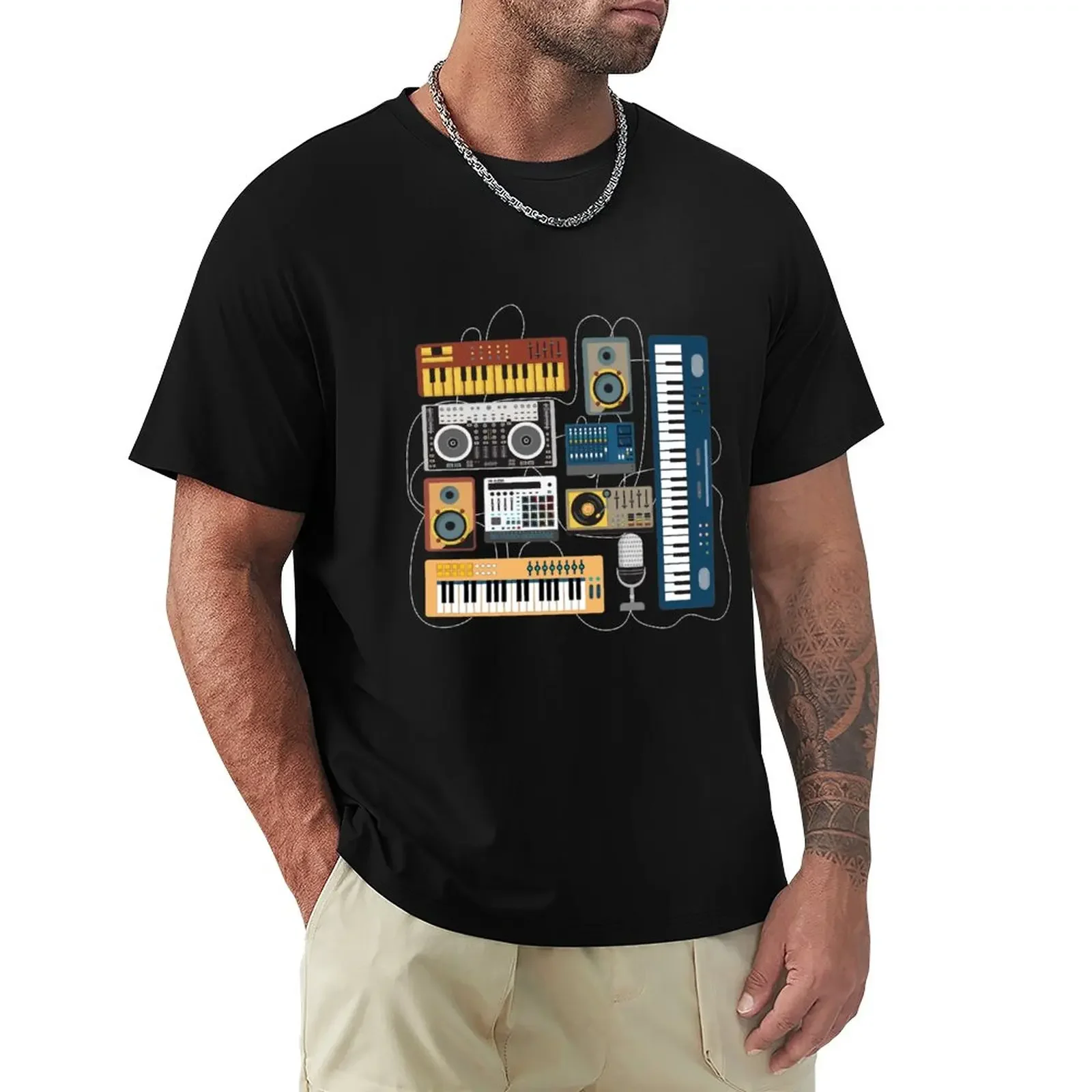 Modular Synthesizer Dj Mixer Synth - Vintage Musician T-Shirt Oversized t-shirt Anime t-shirt slim fit t shirts for men