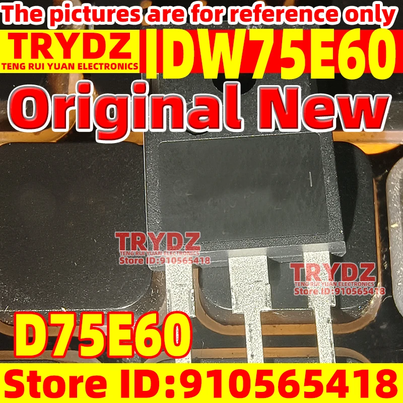 5-1pcs Original New IDW75E60 D75E60 TO-247 Used 75A600V Quick recovery rectifier tube
