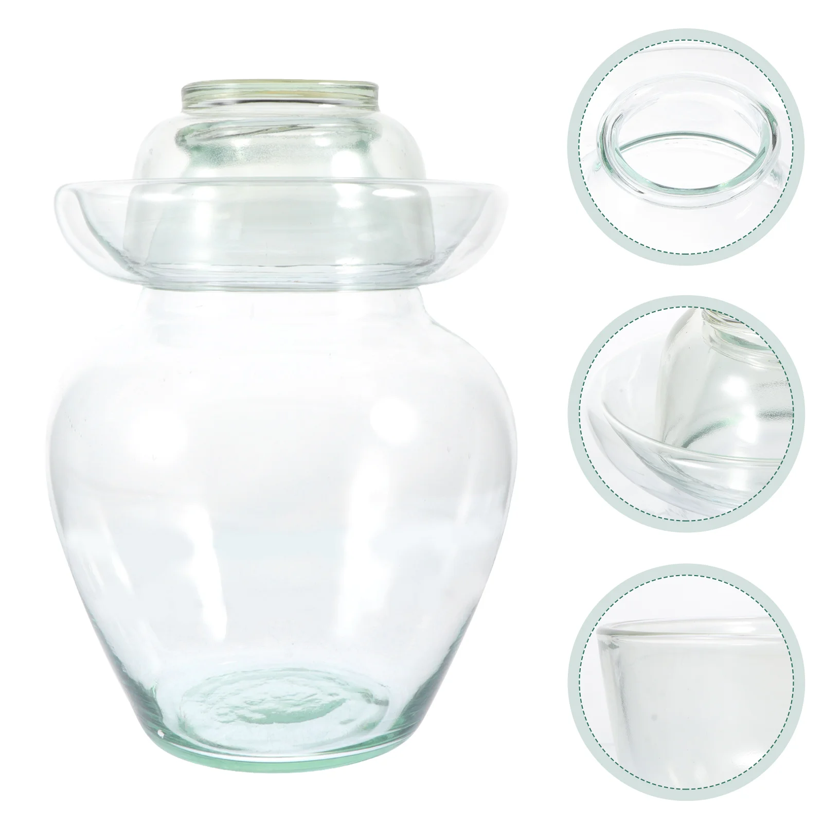 

Glass Pickle Jar Fermentation Sealed Food Can Commercial Storage Airtight with Lid Pot Transparent