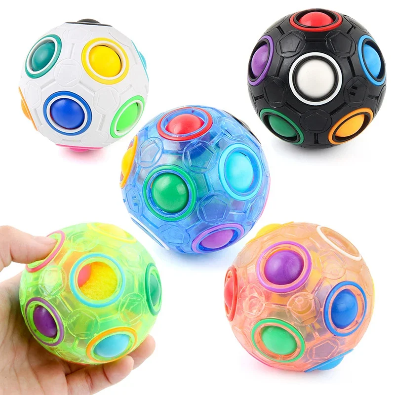 

Mini Magic Rainbow Ball Cube Shaped Football Creative Smooth early Educational color cognition Children Finger Anti Stress toys