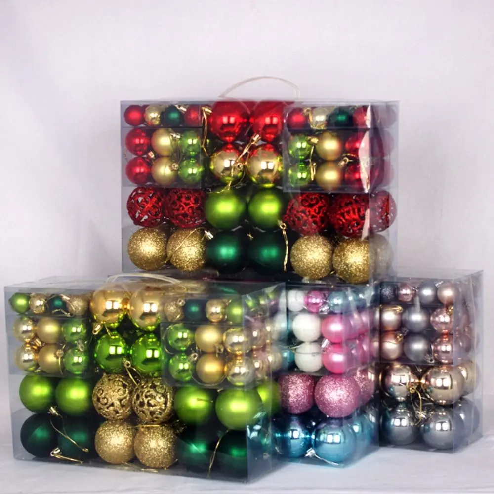 Fashion Plastic Christmas Ball Set 8 Colors 3-6cm Xmas Ornament Ball Suspensable Xmas Baubles Storefront