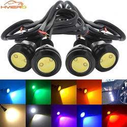 10 Uds 18mm 23mm ojo de águila blanco cálido Dc 12v coche Led diurno Drl Motor de respaldo lámparas de señal de estacionamiento luz antiniebla impermeable