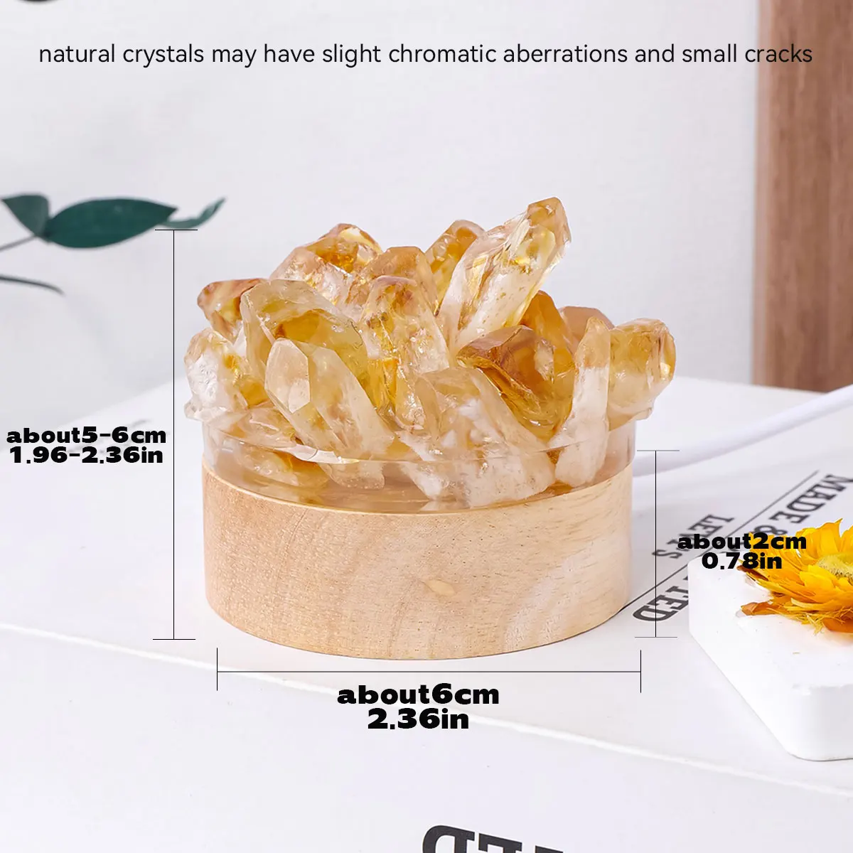 Natural Quartz Gumming Resin Healing Crystal Bud Cluster Bedroom Desk Decorative Home Decoration