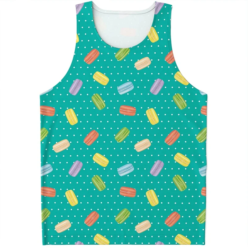 Bodybuilding Print Tank Top Male Vest Tee Shirts Ice Cream Print Tees Summer Street Hip Hop Sleeveles Fitness Tops Male Singlet