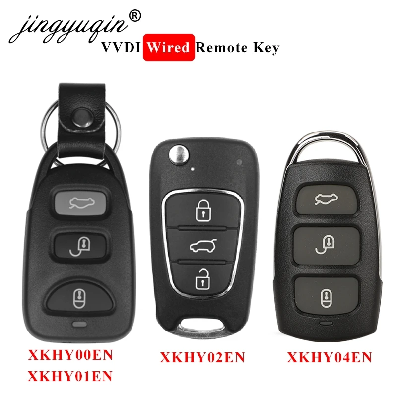 Jingyuqin 5 Buah XKHY00EN XKHY01EN XKHY02EN XKHY04EN Remote Mobil Universal Berkabel Kunci Remote untuk Alat Xhorse VVDI untuk Gaya Hyundai