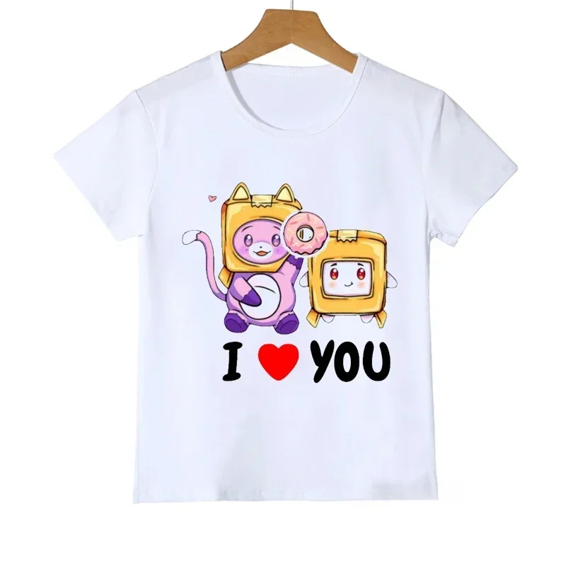 Cotton Boys/girls T-shirts Summer Anime Cartoon Lanky Box Graphic Print Children's Tshirts Kid Clothing Baby Tee Tops 2-13Y