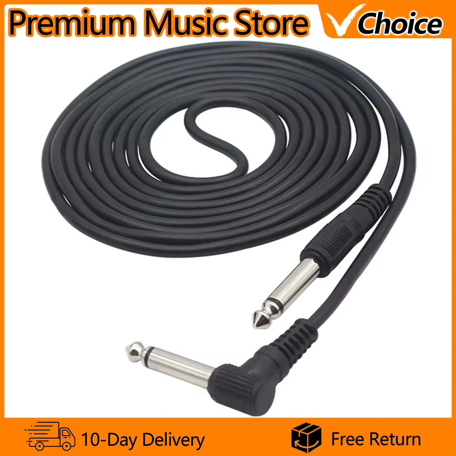 IRIN 3M Gitarrenkabel Verbindungskabel für E-Gitarre Bass Keyboard Instrument Geräuschreduzierendes Audiokabel 6,35 mm Stecker