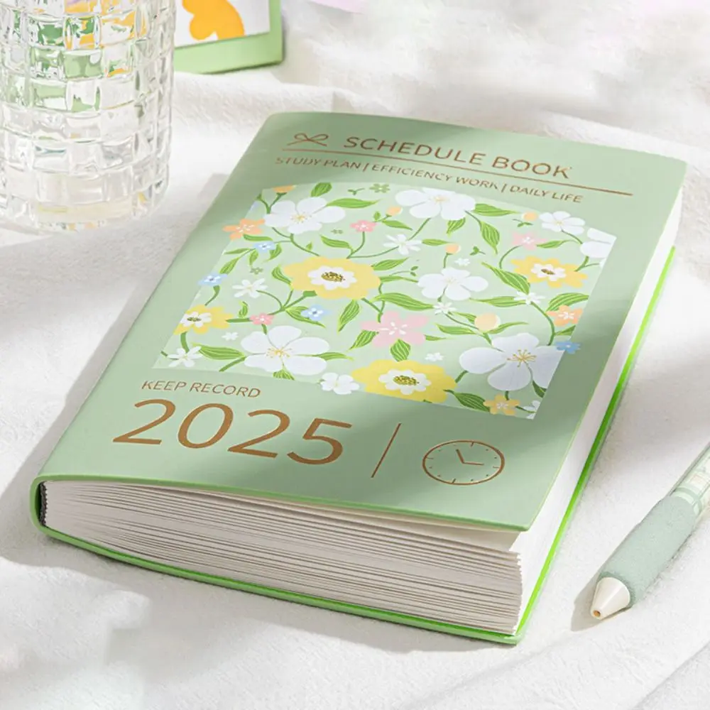Cuaderno planificador A5 2025, pintura al óleo INS, diario de flores, cuadernos de escritura, organizador de tiempo, Bloc de notas, planificador de trabajo de oficina