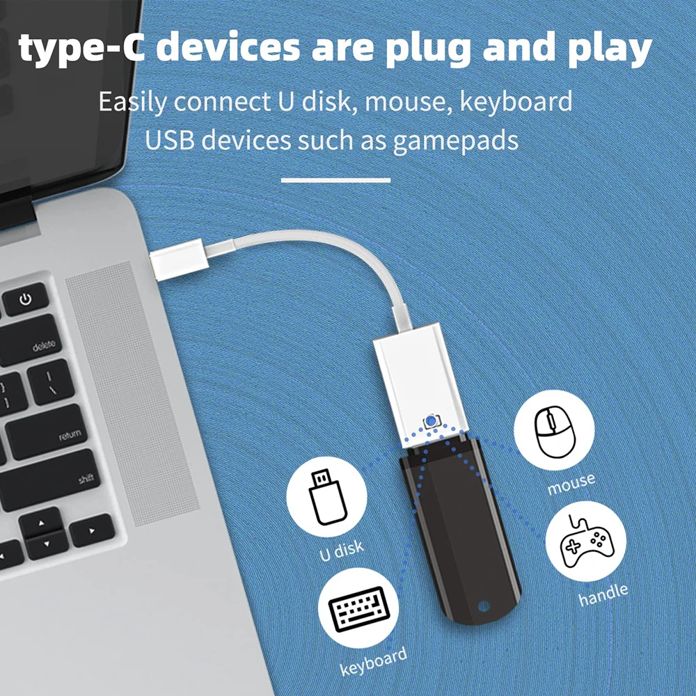 OTG Type C Cable Adapter USB to Type C Adapter Connector for Xiaomi Samsung Huawei P50 OTG Data Cable Converter for MacBook Pro