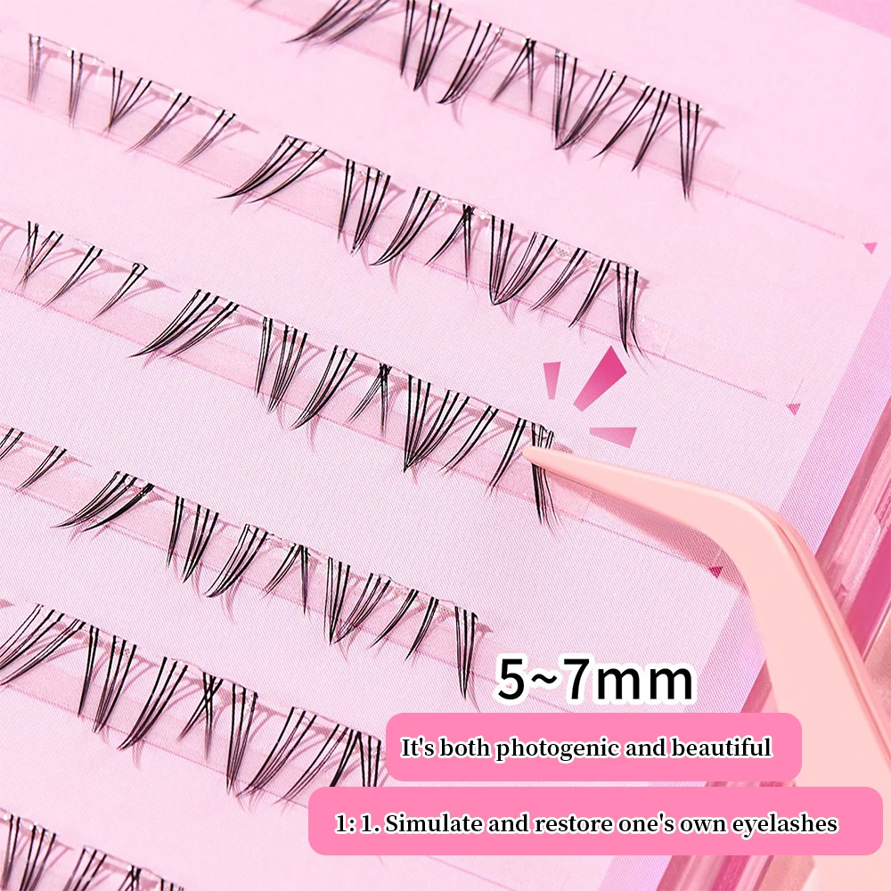 BQI Polaris C Curl Glue Free Eyelashes Light Thick Transparent Stem Lower Eyelashes, Natural Hair Flu Comic False Eyelashes