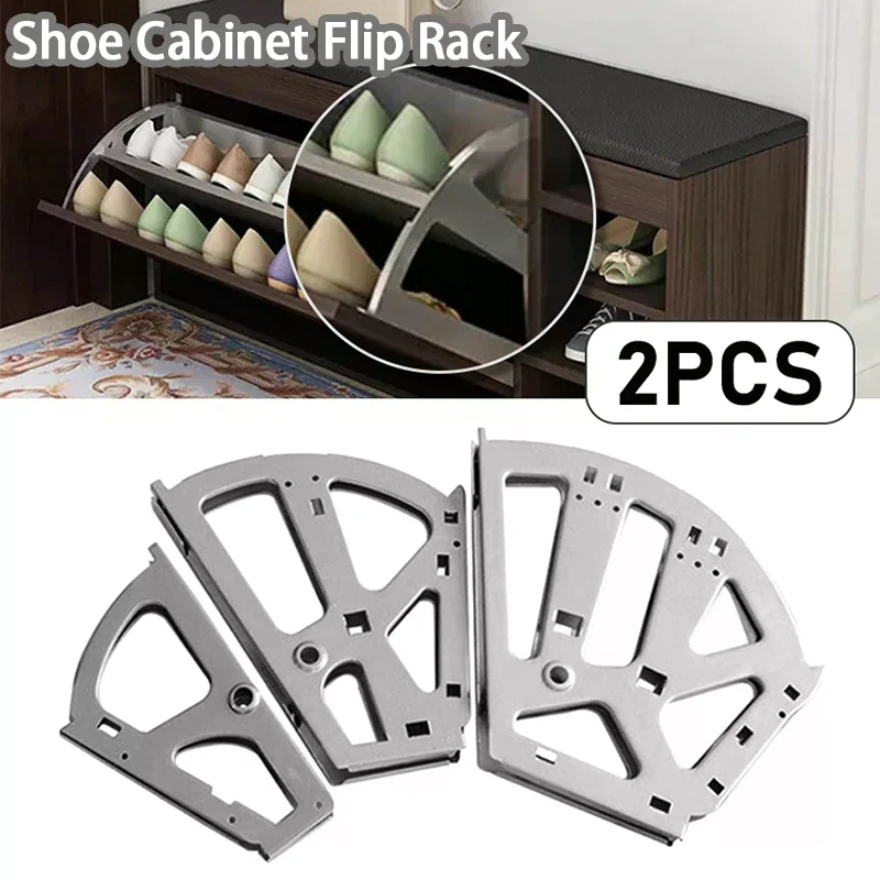 2PCS Shoe Cabinet Hinges Steel Shoe Rack Shelf Flip Rack Hardware Frame Shoe Rack Hinges Durable