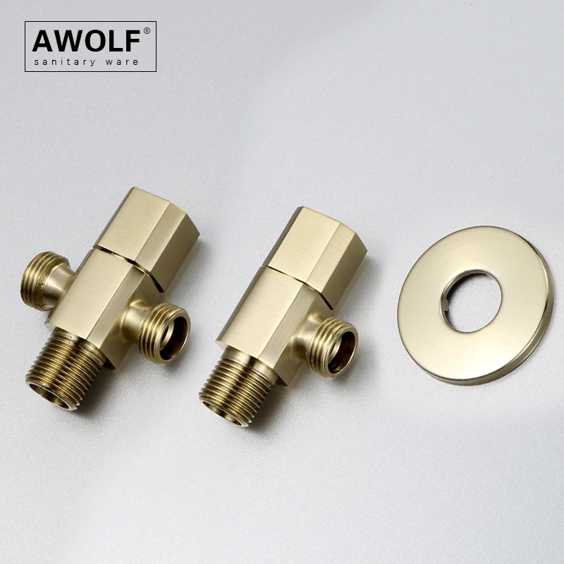 Awolf Brushed Gold Toilet Bidet Sprayer Hygienic Shower for Bathroom Solid Brass Anal Shower System Bath Shattaf for WC AP2340