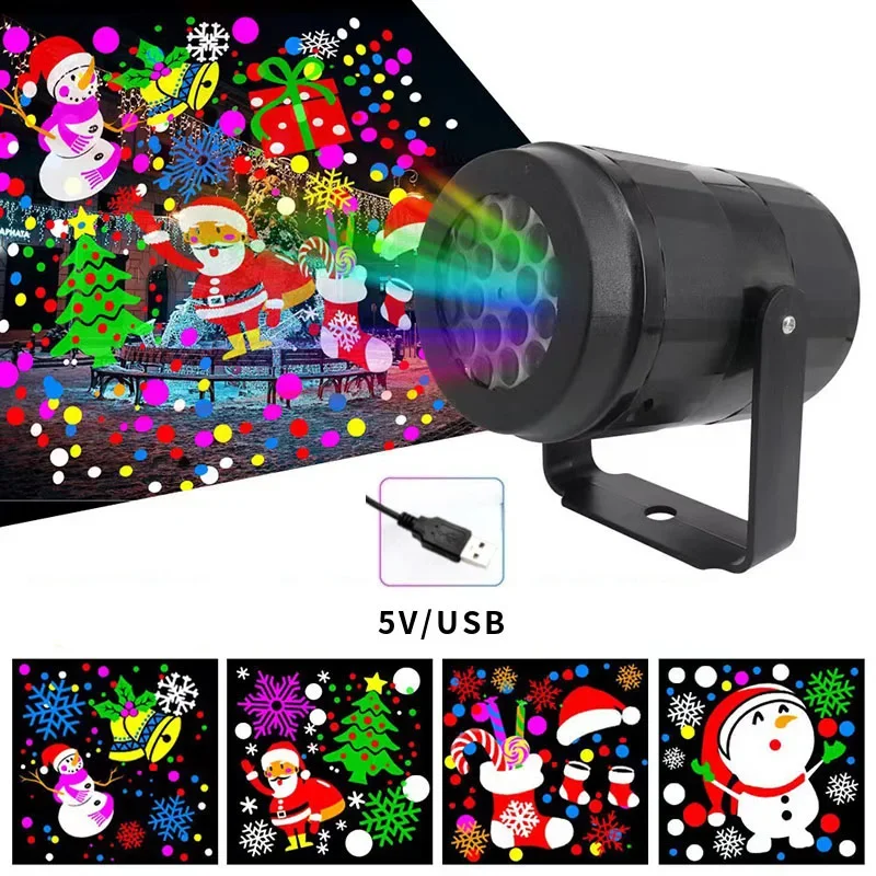 Christmas Snowflake Projector Light Christmas Party Large Decoration Laser Led Stage Light Rotating Xmas Lighting Garden Decor