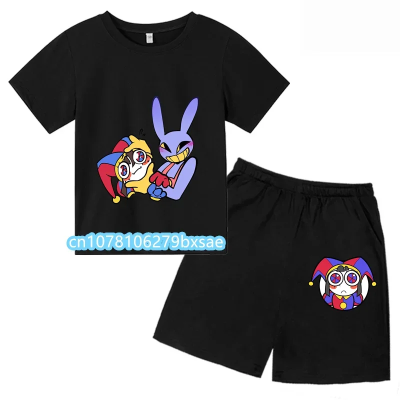 2024 The Amazing Digital Circus Tshirt Suit For Boy Girl Personalized Cartoon Kids T-shirt Short Sleeve Fashion Boys Sets Girls