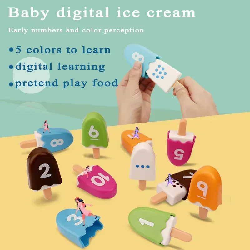 Kid Ice Cream Number Matching Game Montessori Parish Toy Digit Counting Color Cognitive Letter Learn Sensory Educatioal Toy Gift