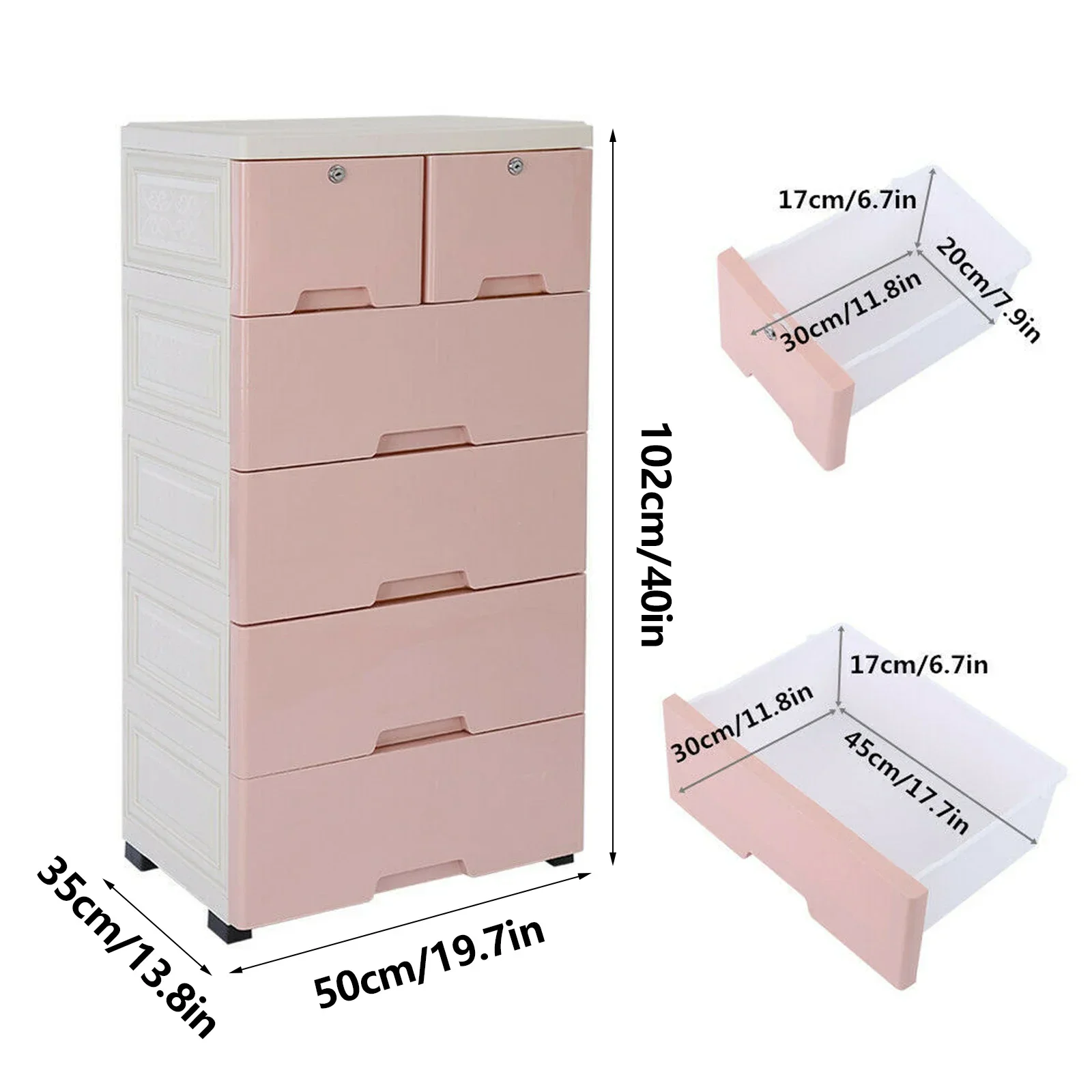 Drawer Plastic Dresser Storage Tower Closet Organizer Unit Home Office Bedroom