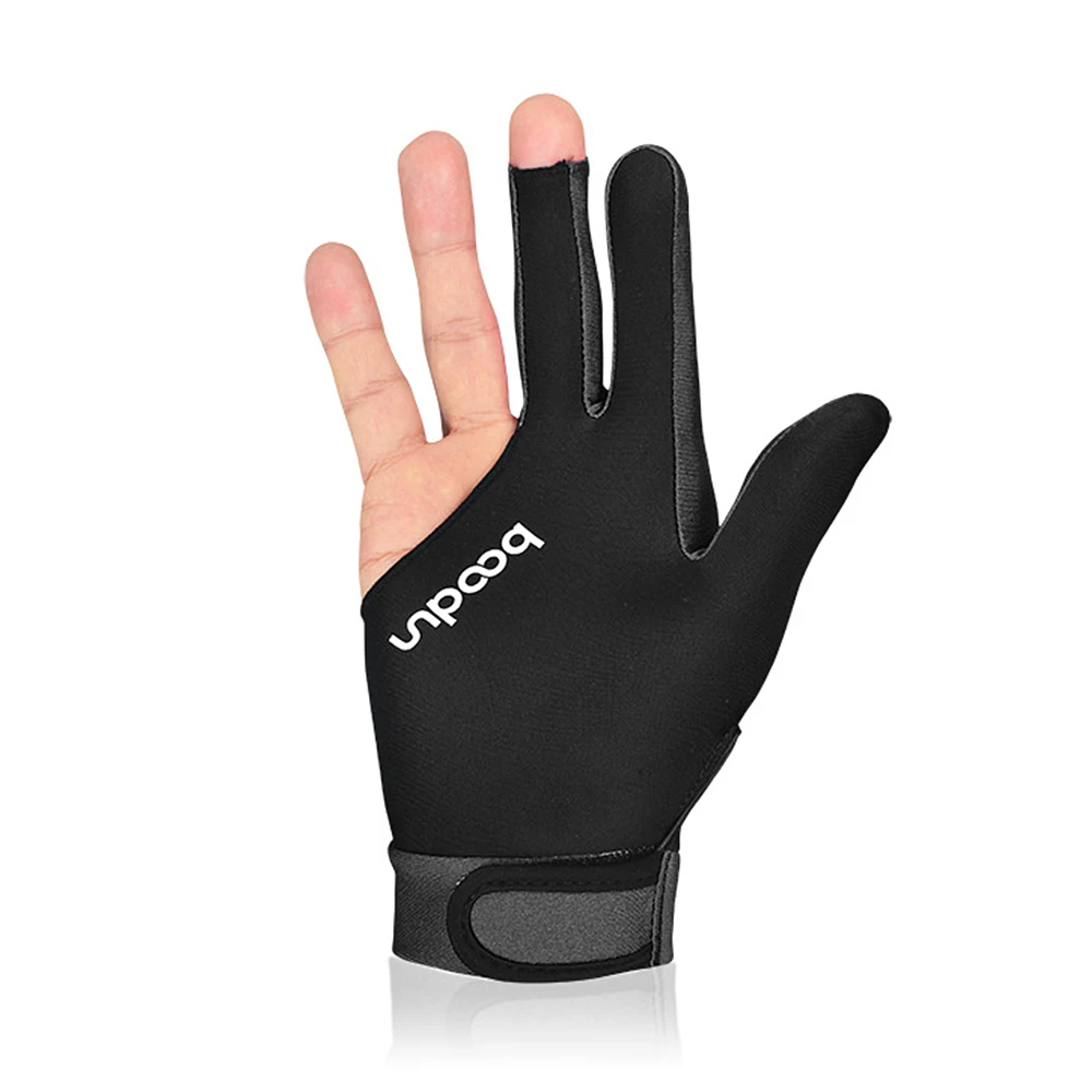 BOODUN 1Piece Billiard Glove 3 Fingers Cue Sports Glove Men Women Billiard Shooters Right Left Interchangeable Snooker Gloves