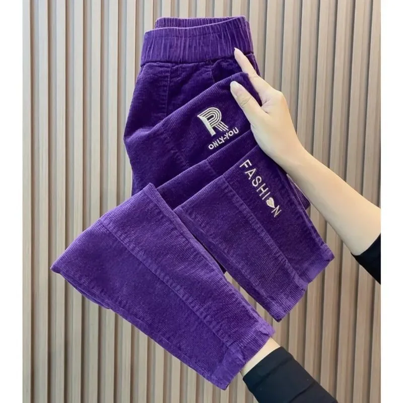 

Брюки-шаровары женские высокого качества 2025осень-зима новые брюки с высокой талией женские вельветовые брюки для отдыха прямые брюки-карандаш Tide