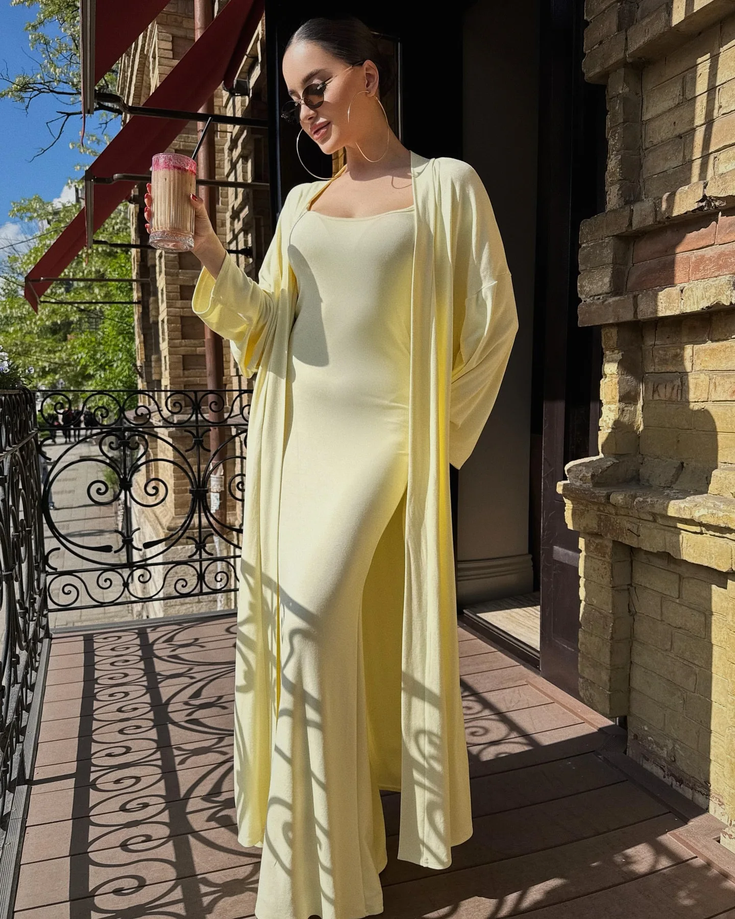 

Fashion Strap Long Skirt Outfit Spring Women Long Cardigan Long Sleeves Coat+High Waist Camisole Dress Suit Autumn Two Piece Set