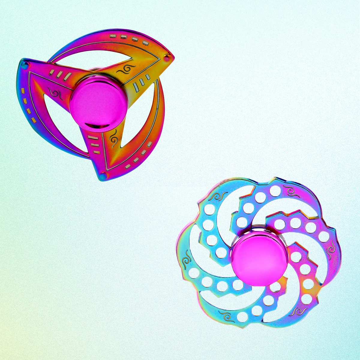 

2 шт., красочная игрушка-спиннер для пальцев из цинкового сплава для офиса, снятия стресса и развлечений для отдыха, подходит для подростков