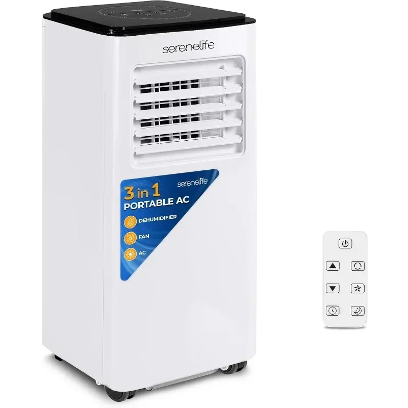 SereneLife-Aire acondicionado portátil SLACP803 de un solo conducto, unidad de refrigeración compacta A/C para el hogar, 8000 BTU de capacidad (ashae)