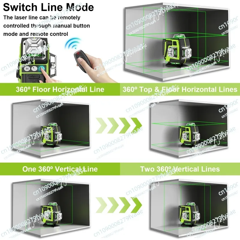 4D16 Linie 3D12 Linie grünes Licht horizontaler Laserlinienprojektor