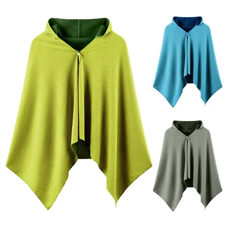 Sun Protective Jacket Quick Drying Cooling Shawl Sun Protection Jacket Sun Poncho Sun Protective Wrap with Snap for Outdoor