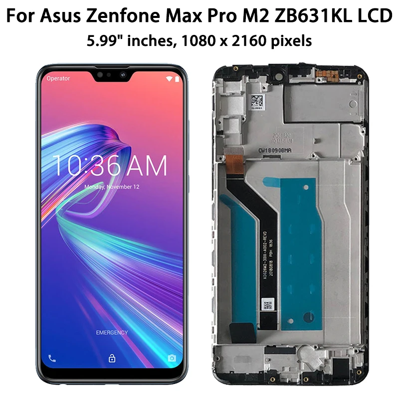 Écran tactile LCD de remplacement, 6.26 pouces, pour Bali Zenfone Max Pro (M2) ZB631KL X01BDA