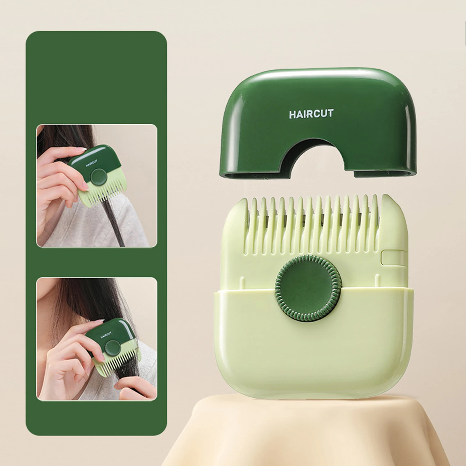 2 in 1 Bangs Trimmer Comb Portable Household Hair Thinner Bangs Scissors Suitable for Thin Thick Hair Trimming