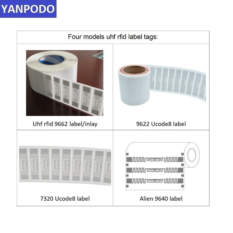 Imagem -04 - Yanpode-uhf Etiqueta em Branco Inteligente Adesivo Rfid 9622 Adesivo Adesivo Longa Distância de Leitura 10cm a 15m Gestão de Armazém