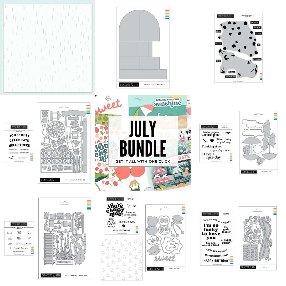 

Pop-Out Stacks Cherry Boardwalk Stacks Dashed Lines Embossing Folder Cutting Dies Clear Stamp Stencil Hot Foil For DIY Scrapbook