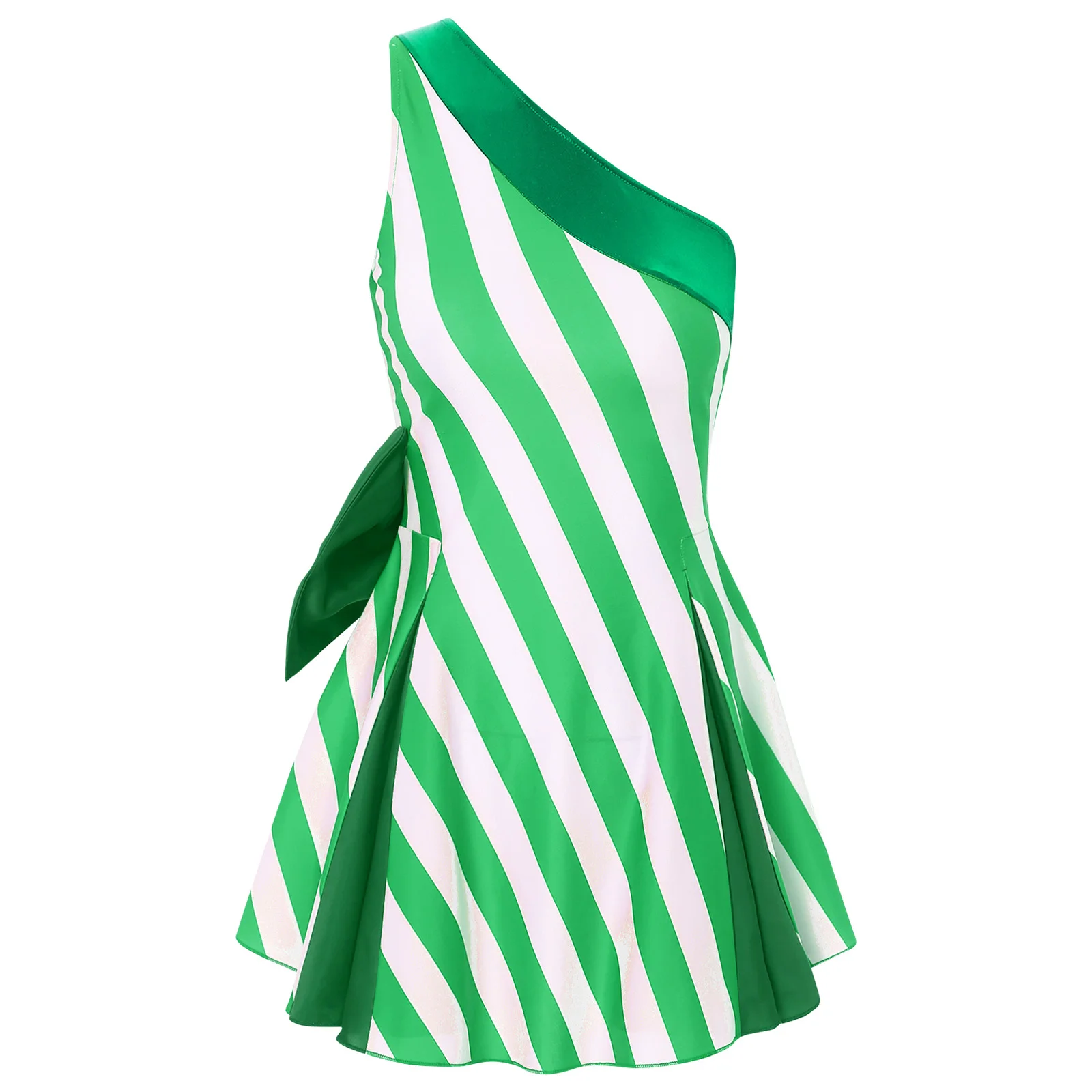 green candy cane dress Delaney Aline Pleat Front Applique Candy Cane Dress 5 main image 1