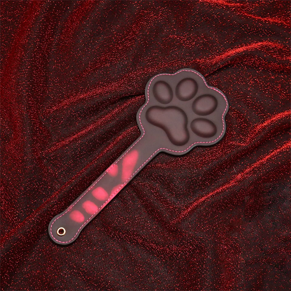Paddle BDSM Kulit Sensitif Panas Tubuh yang Berubah Warna dengan Desain Cakar Kucing 3D yang Lucu, Mainan untuk Dewasa, Mainan Impact Play, Hadiah yang Menyenangkan