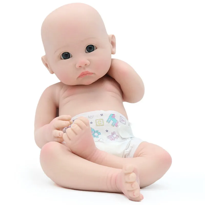 Veins visible painted 18inch girl Baby Dolls kits Realistic Full Silicone Reborn Baby Doll kit Soft DIY Toys reborn Kit for kids