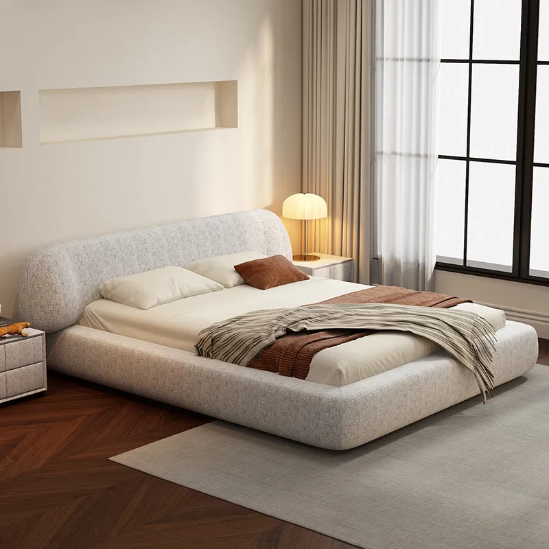 

Luxury Elegant Items Bed Adults Highly Couples Style Household Solid Bed Boneless Lounges Wooden Lit 2 Personnes Furniture Home
