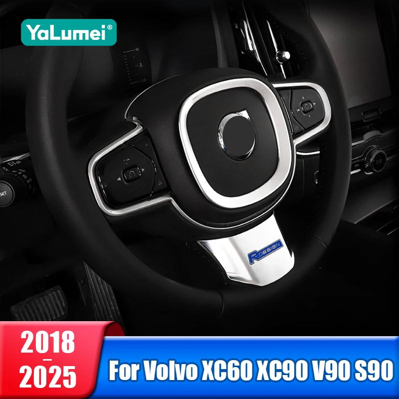 

Car Steering Wheel Trim Cover Frame For Volvo XC60 XC90 V90 S90 2018 2019 2020 2021 2022 2023 2024 2025 Interior Accessories