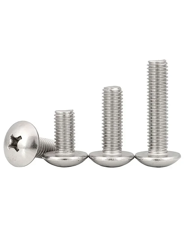 40PCS M6 X16mm 304 Stainless Steel Cross big Flat Head Screw   Mushroom   Bolt JISB1111T 6X20mm