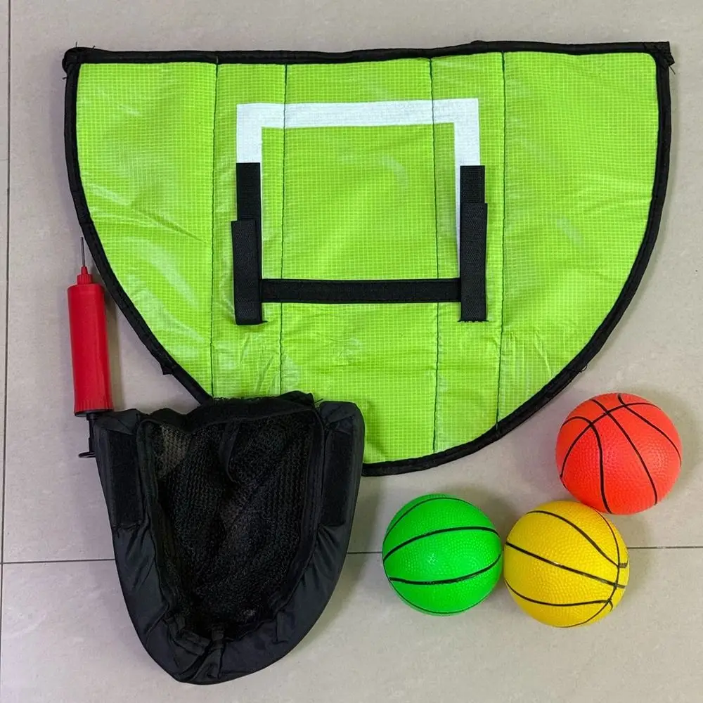 Faltbares Trampolin-Basketballkorb-Set, vielseitig einsetzbar, sicher, tragbares Basketballkorb-Spielzeug, einfach zu montieren, leicht