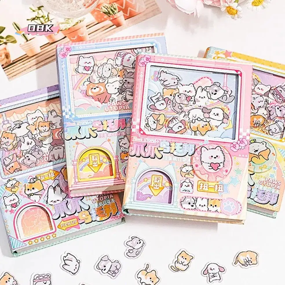 Decompression สีหน้าภายในการ์ตูนโน้ตบุ๊ค Gashapon Machines เขย่า Notepad ขนาดเล็กน่ารัก Kawaii Square Writing Pad Diary