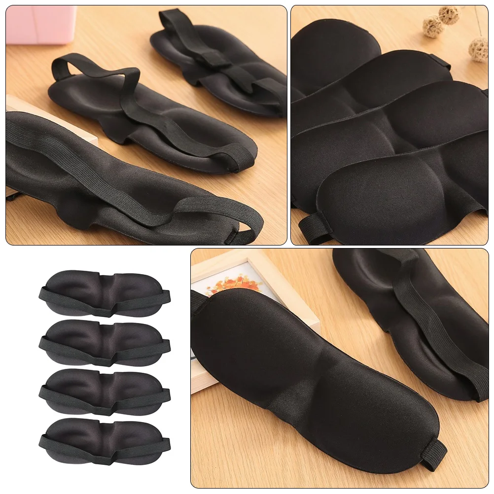 

4Pcs Sleeping Eye Mask 3D Soft Comfortable Washable Night Blindfold Blocks Light for Rest Eye Mask Sleep Blindfold