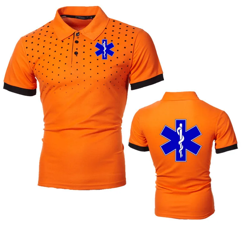 EMT Emergency Ambulance Printed POLO shirt Men Fashion Summer Streetwear lapel T-shirt Casual Cotton Short Sleeve shirt top