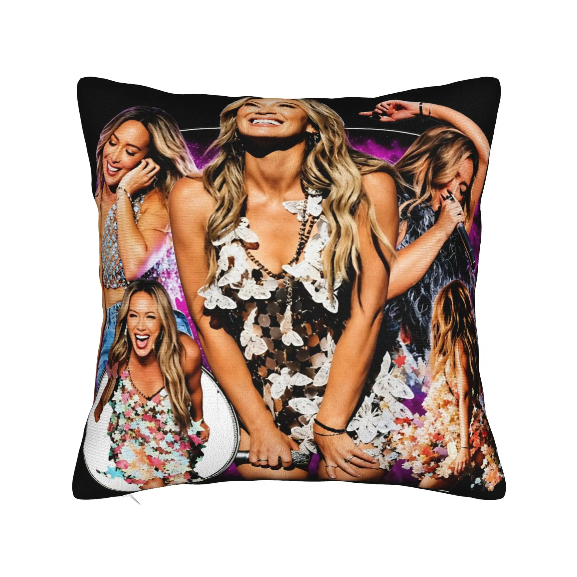 Hilary Duff Lucky Me Tour Pillow Case  Comfy Pillow Cover Cute Funny Pillowcases For Sofa Bedroom Home Decor